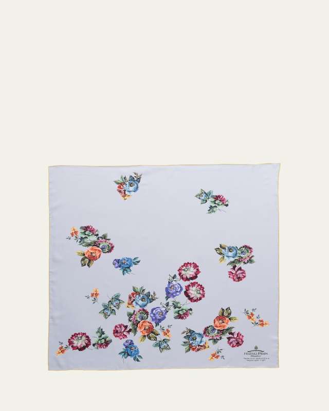 Large Floral Silk Scarf
